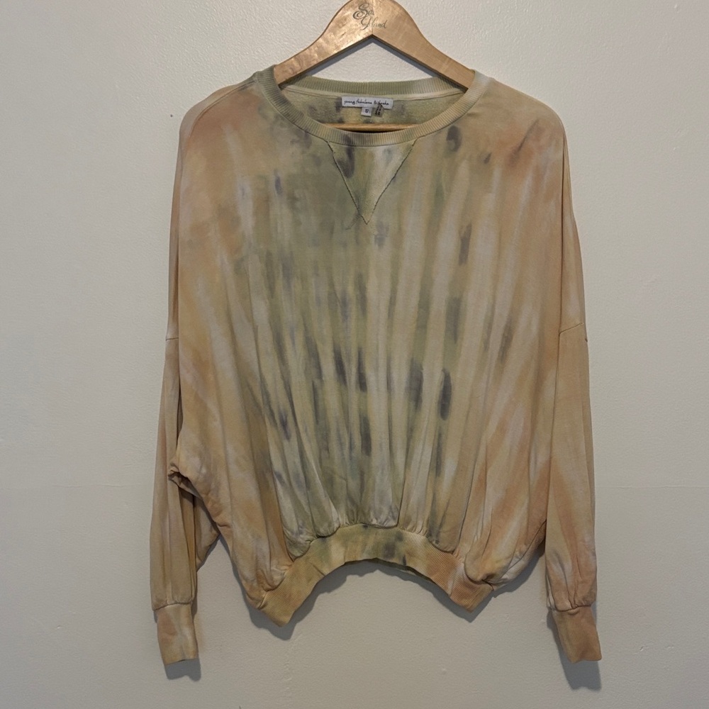 Young Fabulous & Broke Tie-Dye Sweatshirt - Blue, Tan and Green